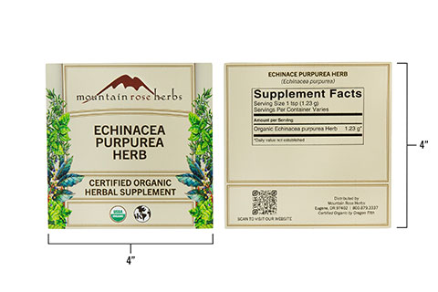 Mountain rose herbs promotional spice label
