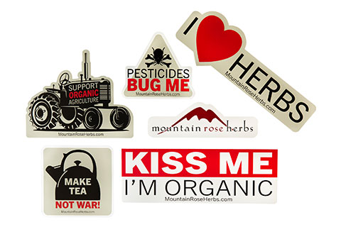 Mountain rose herbs promotional stickers